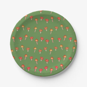 Mushrooms Pattern  Custom Paper Plates