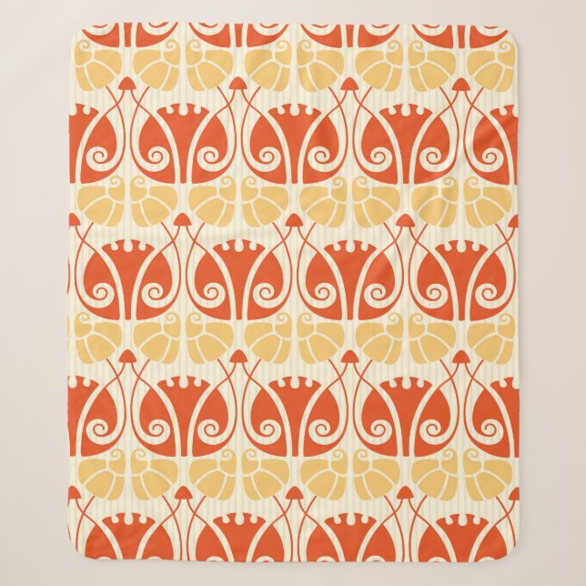 mushrooms pattern in modern style sherpa blanket (Front)