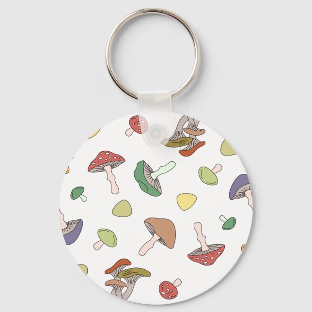 Mushrooms Pattern Keychain (Front)