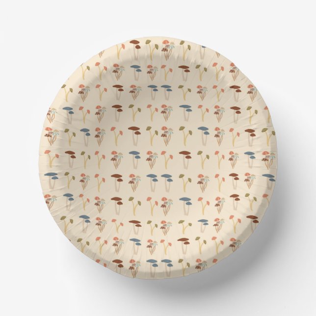  Mushrooms Pattern Paper Plate (Front)