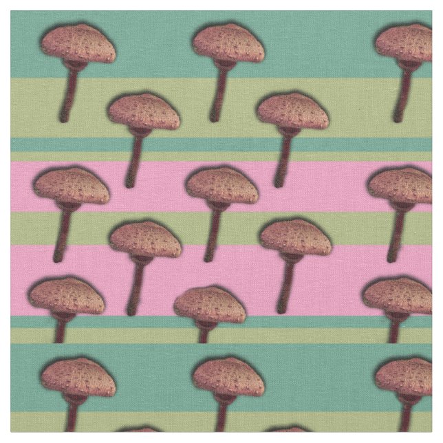 Mushrooms Photo Custom Combed Cotton  Fabric (Close Up)