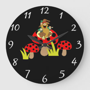 Mushrooms Round Clock