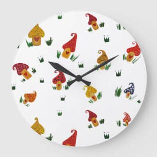 Mushrooms Round (Large) Wall Clock