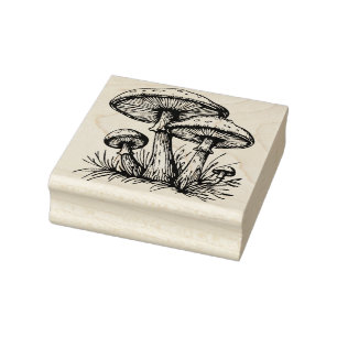 Mushrooms Rubber Stamp