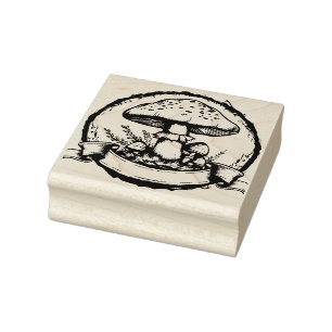 Mushrooms Rubber Stamp