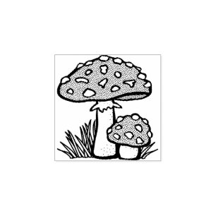 Mushrooms Rubber Stamp