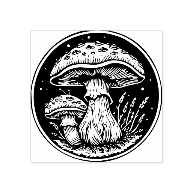 Mushrooms Rubber Stamp   (Imprint)