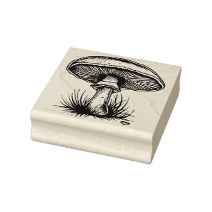 Mushrooms Rubber Stamp