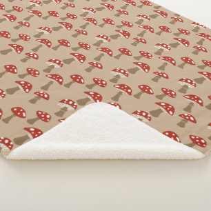 Mushrooms Sherpa Blanket