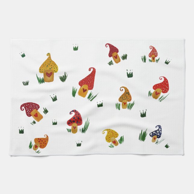 Mushrooms Tea Towel 40.6 cm x 61 cm (Horizontal)