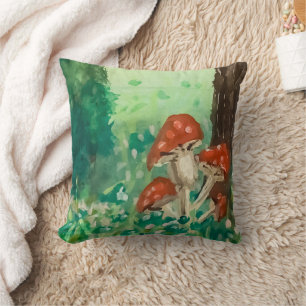 Mushrooms Throw Pillow