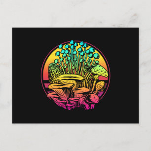 Mushrooms Vaporwave Postcard