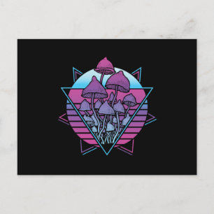 Mushrooms Vaporwave Postcard