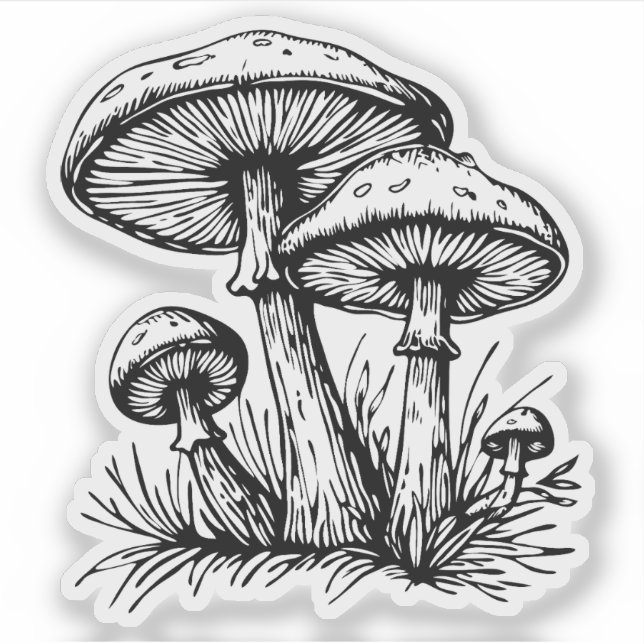 Mushrooms vinyl sticker (Front)
