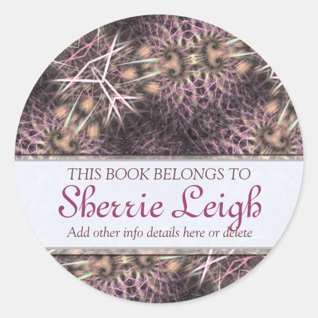 Mushrumia Fractals Étiquette plaque (Devant)