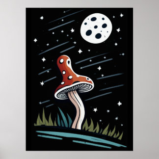 Mushy by Moonlight Poster