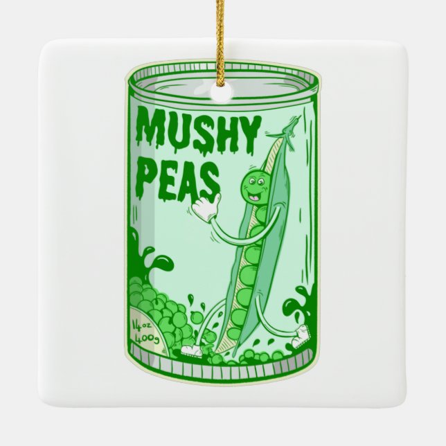 Mushy Peas Ceramic Ornament (Back)