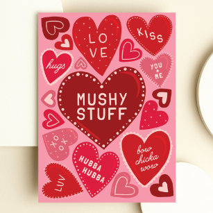 Mushy Stuff with Hearts Funny Valentine's Day Card