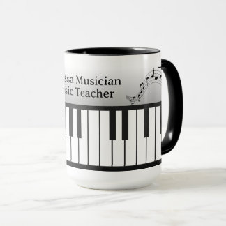 Musi-Cats Piano Keyboard - Customize Name & Title Mug