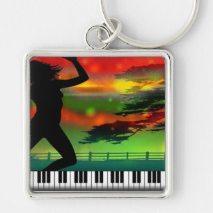 Music2-Premium Square Keychain