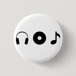 Music 1 Inch Round Button