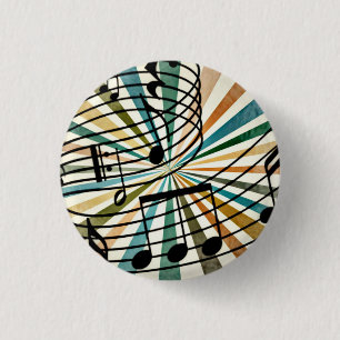 Music 1 Inch Round Button