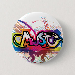 Music 2 Inch Round Button