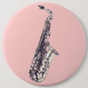 music 6 inch round button