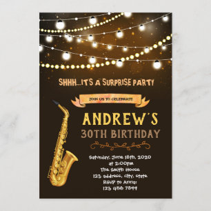 Music adult birthday theme invitation