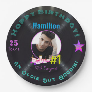 Music Album Birthday Paper Plate - HAMbWG