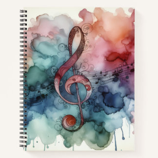 Music Alcohol Ink Deluxe Notebook