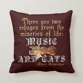 Music and Cats Throw Pillow