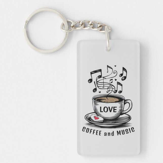 Music and Coffee Keychain (Front)