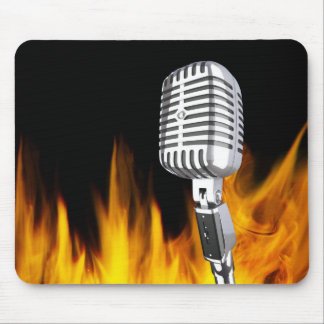 music and flame mouse pad