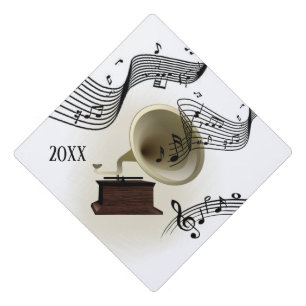 Music and Gramophone Graduation Cap Topper