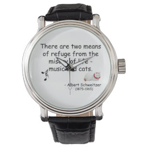 Music and Japanese Cat Art Quotation Watch