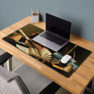 Music and Literature by William Harnett, Fine Art Desk Mat