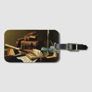 Music and Literature by William Harnett, Fine Art Luggage Tag