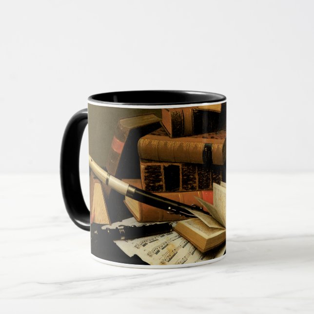 Music and Literature by William Harnett, Fine Art Mug (Front Left)