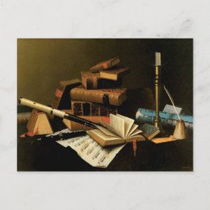 Music and Literature by William Harnett, Fine Art Postcard