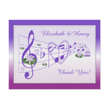 Music and Lotus Blossoms Bridal Shower Card