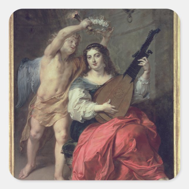 Music and Love, 1652 Square Sticker (Front)
