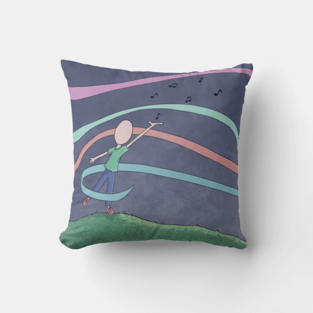 Music and Melody Throw Pillow (Front)