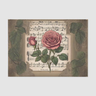 Music and Roses Decoupage Tissue Paper