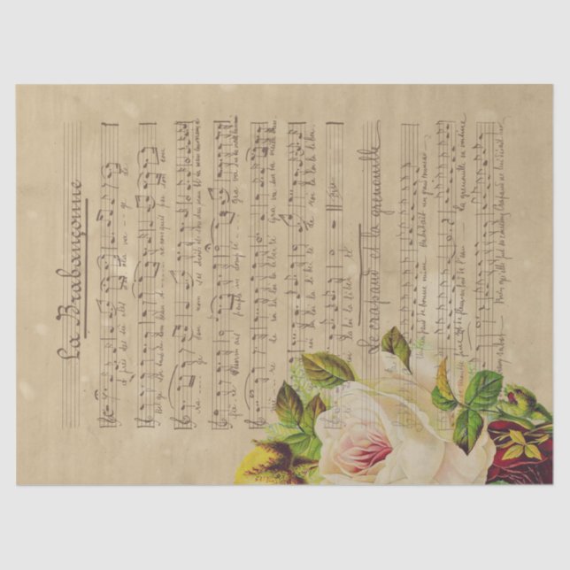 Music and Roses Series Design 13 Tissue Paper (Front)