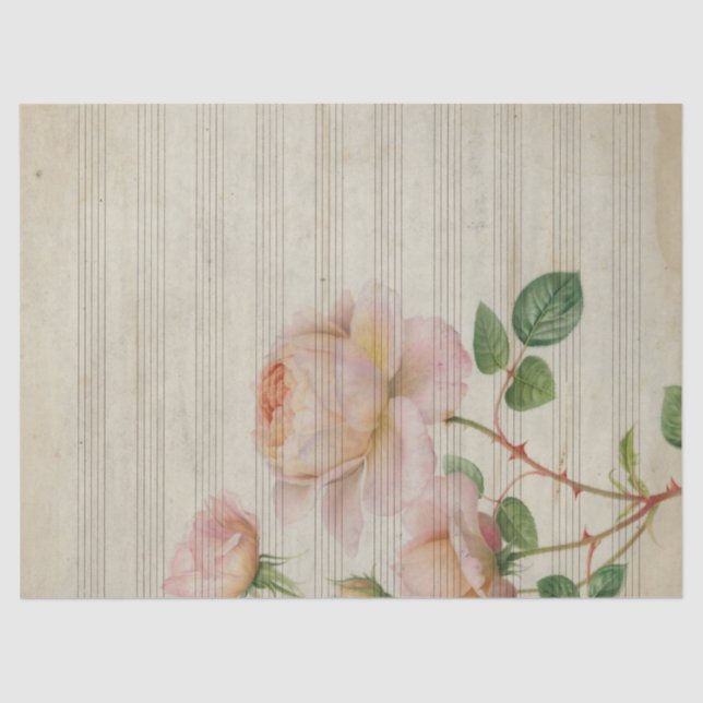 Music and Roses Series Design 15 Tissue Paper (Front)
