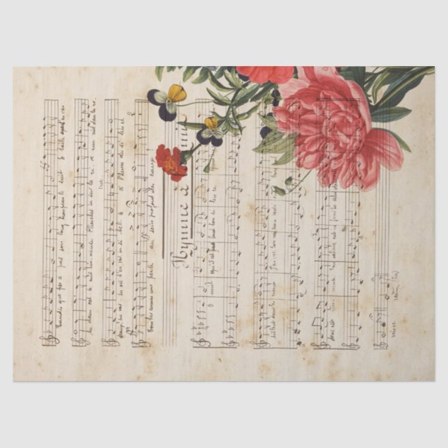 Music and Roses Series Design 16 Tissue Paper (Front)