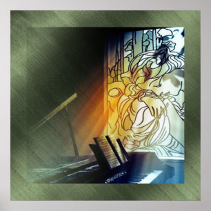 Music and Stained Glass Canvas Print