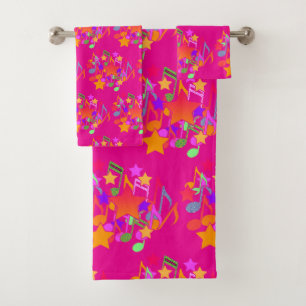 Music And Stars  Bath Towel Set