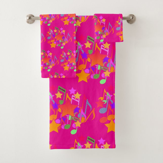 Music And Stars  Bath Towel Set (Insitu)